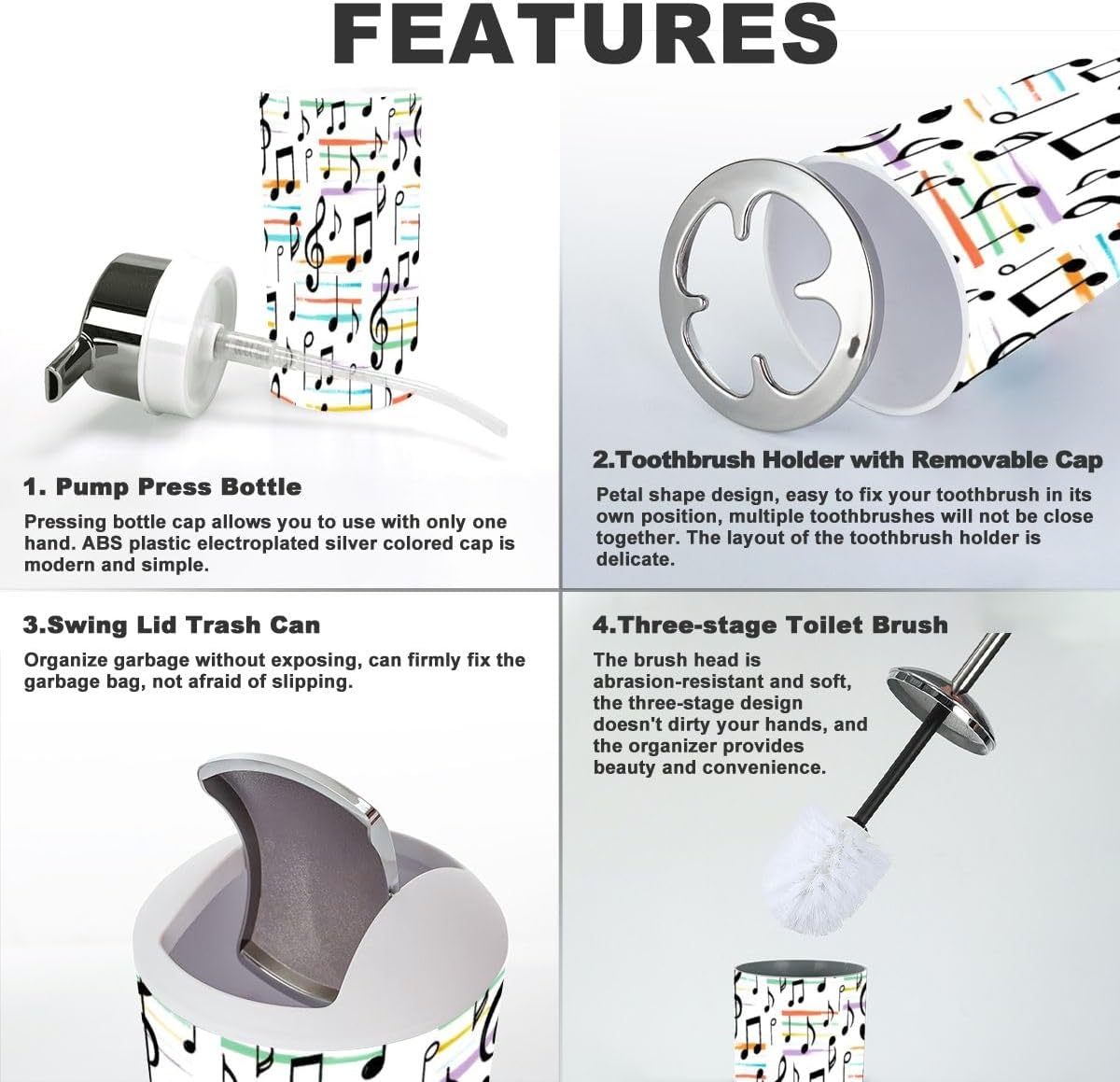 Bathroom Accessory Set for Clutter-Free Counter