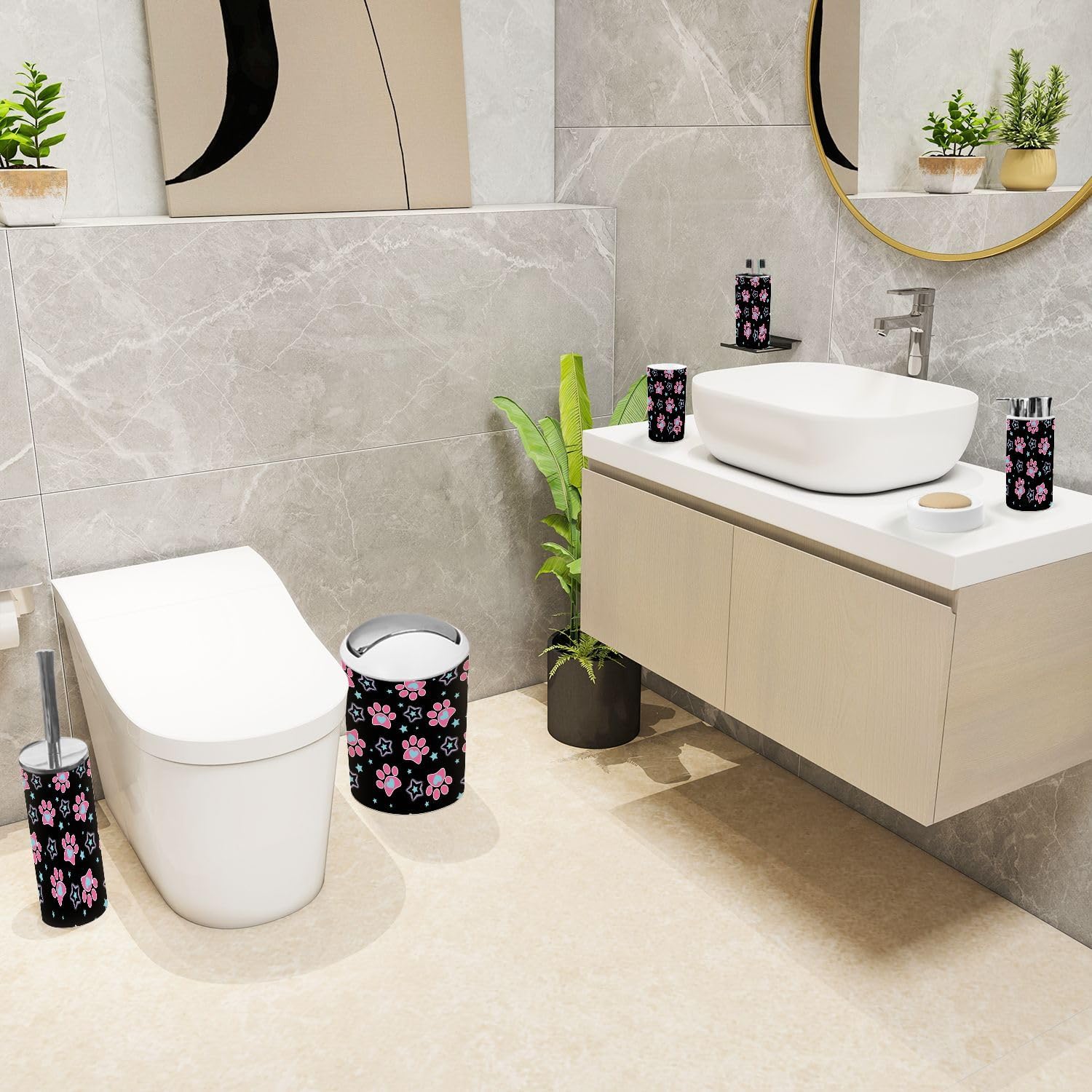 6-Piece Bathroom Set - Cute Functional for Every Space