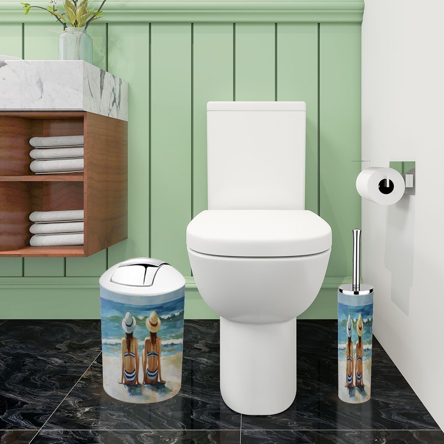 Boho Beach Decor Bathroom Accessory Set 6 Piece