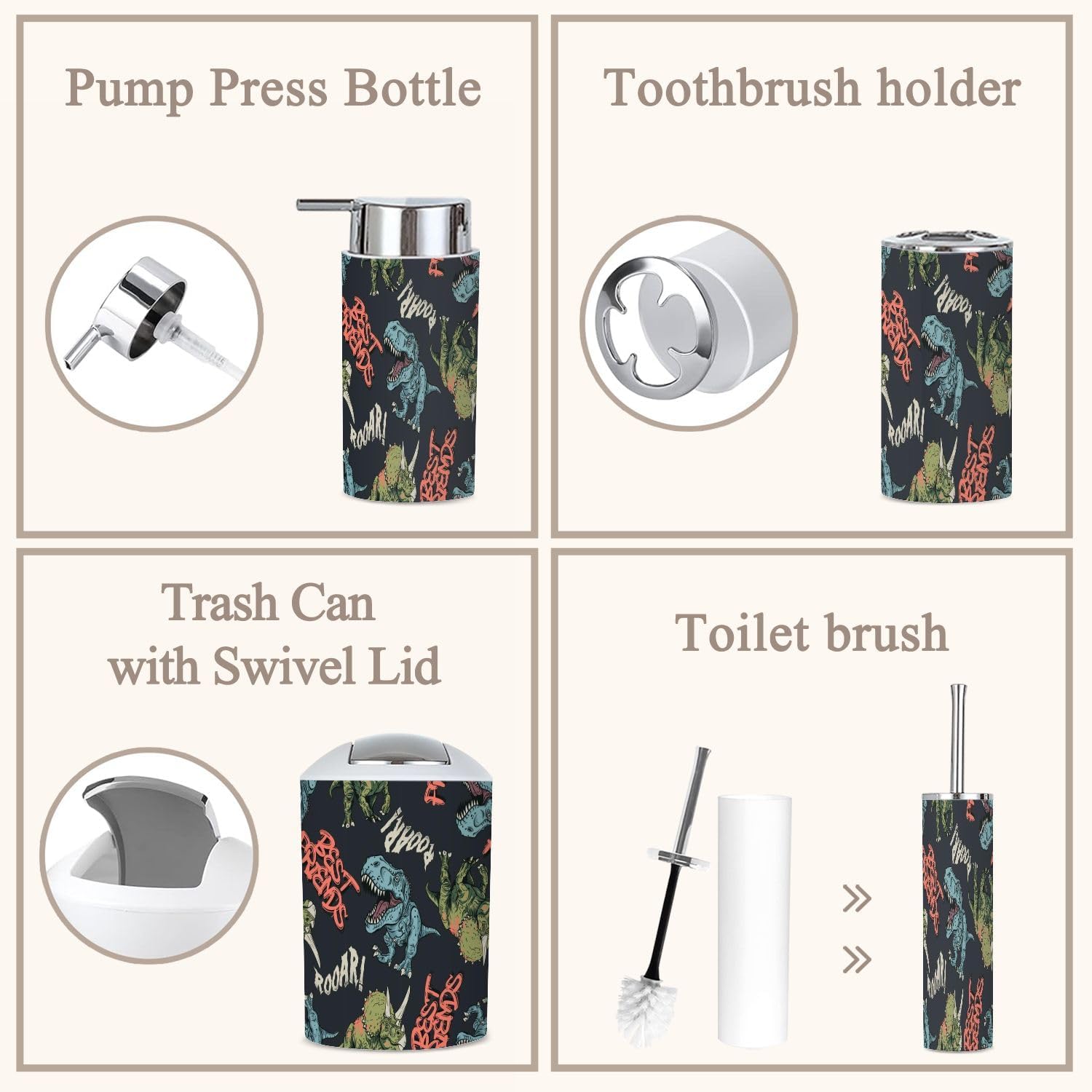 6-Piece Durable Cartoon Bathroom Set