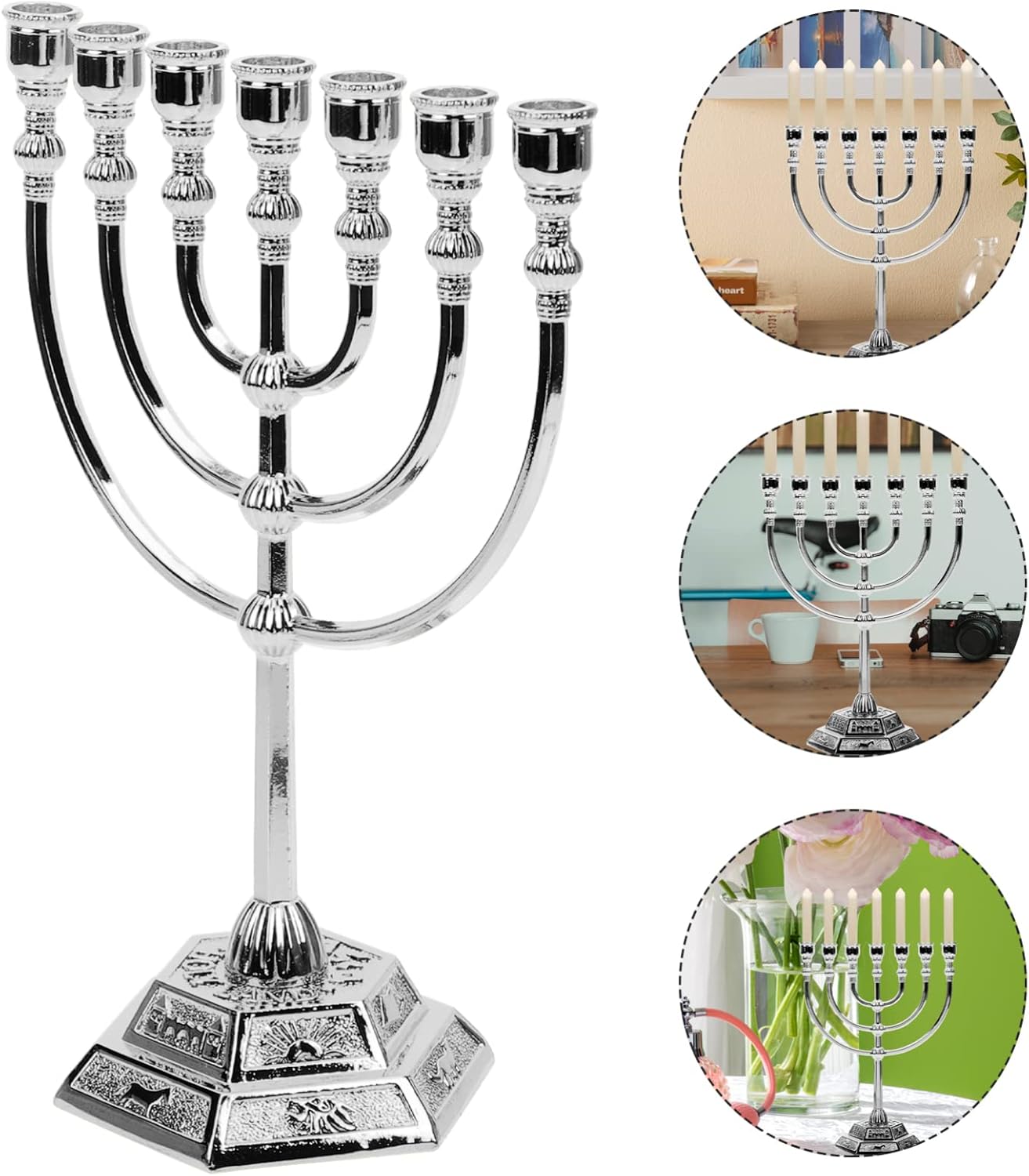 VOSAREA Vintage Seven Candle Holder Ornament