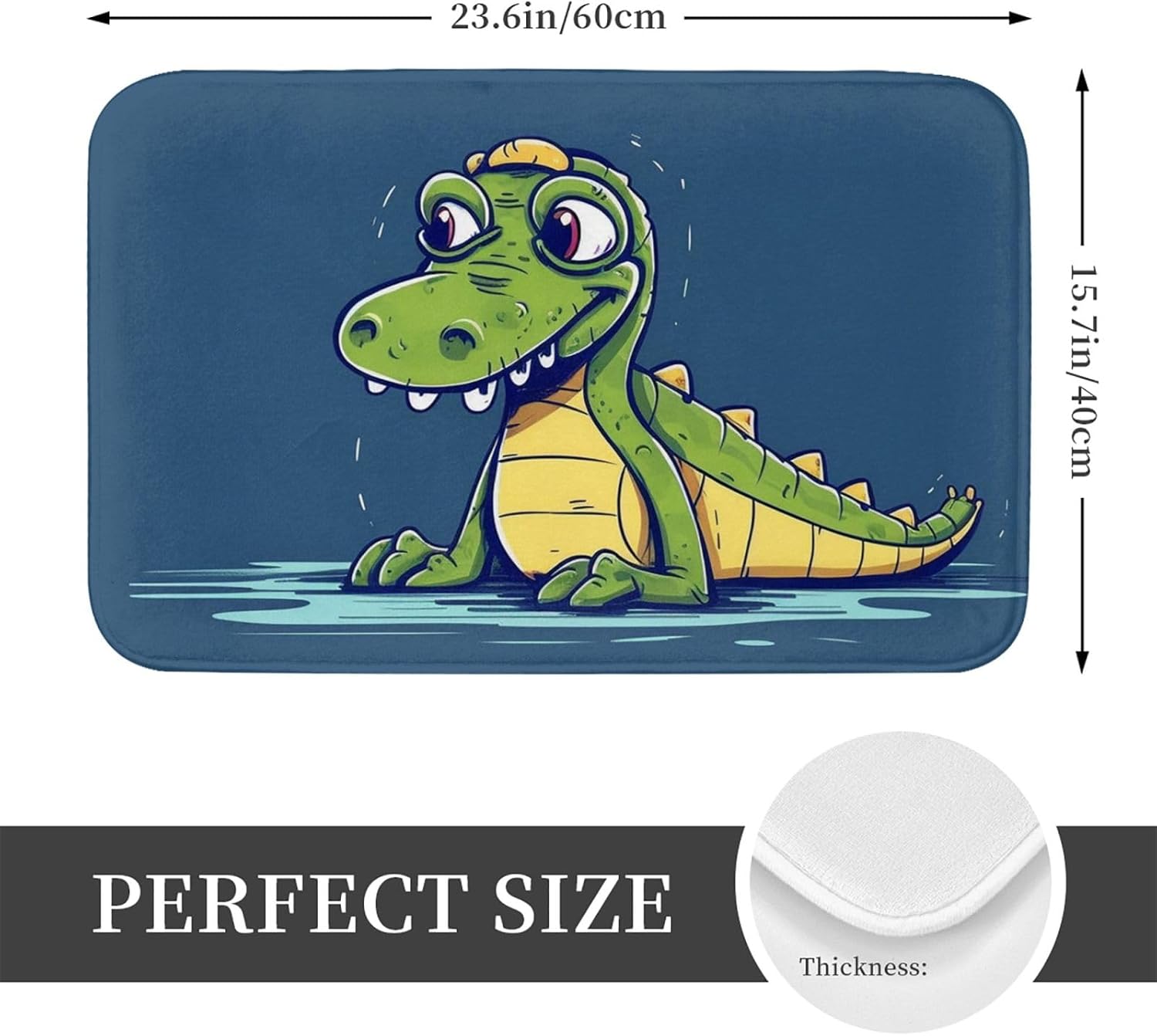Welcome Home Mat Happy Crocodile Door Mat for Entryway