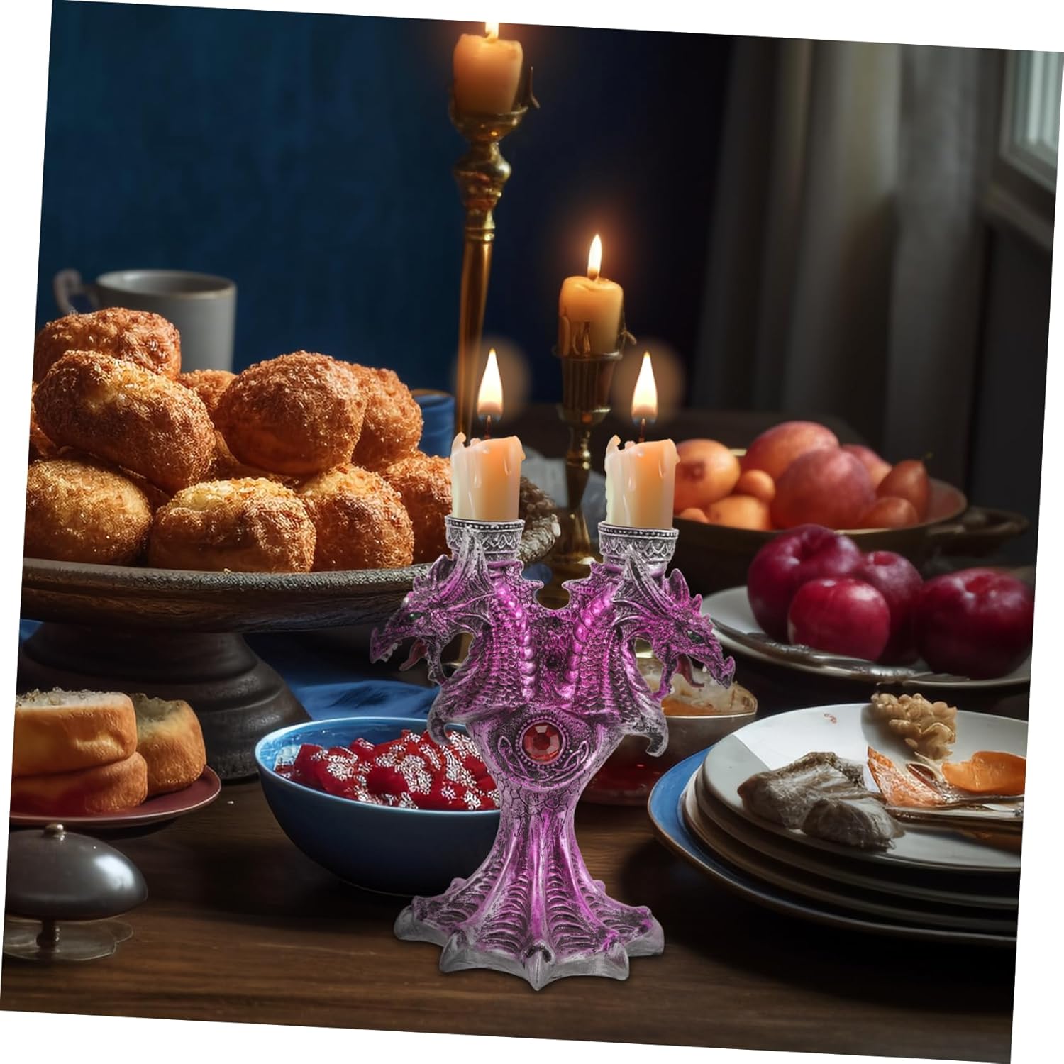 Medieval Dragon Candle Stand for Halloween Home Decor
