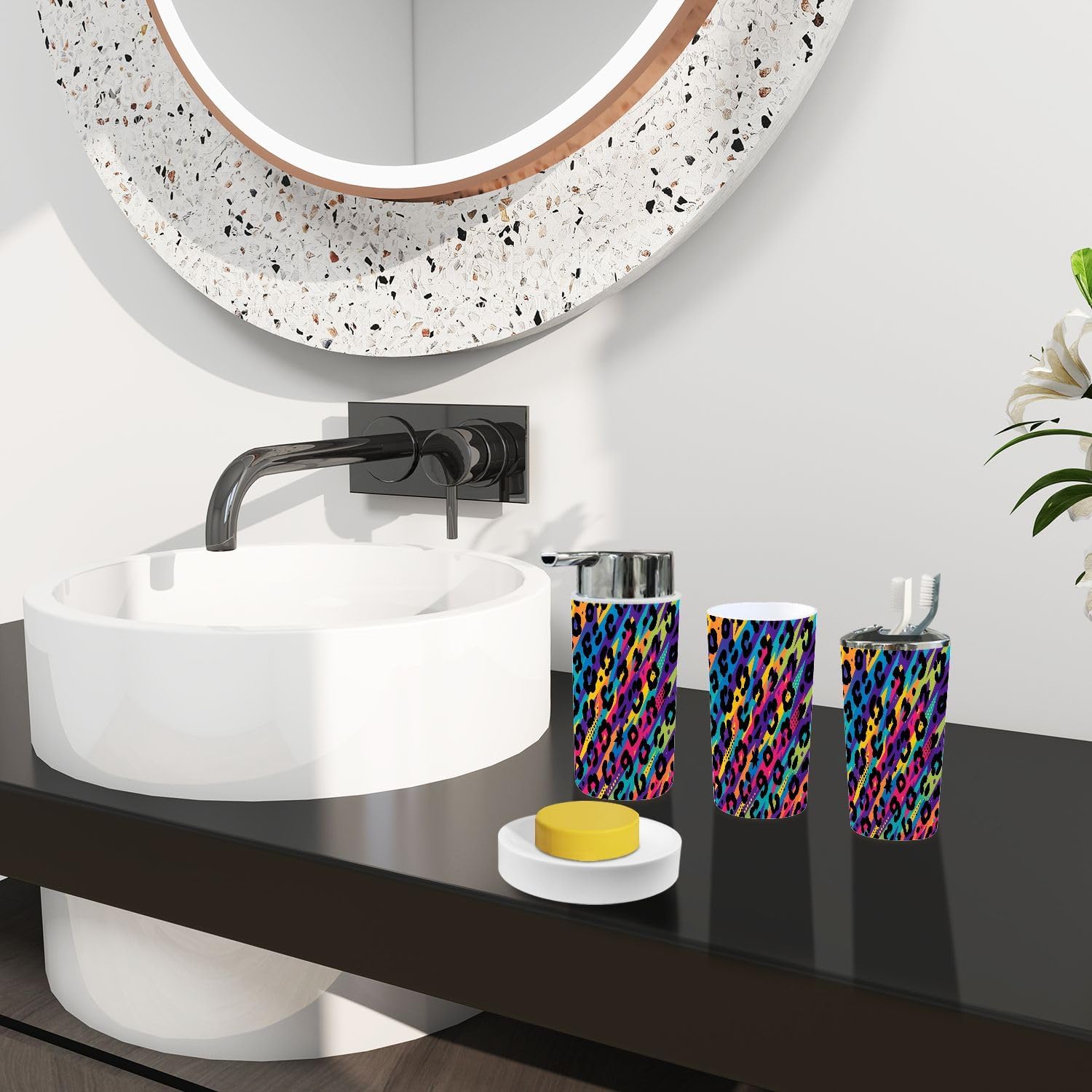 Bath 6-Piece Boho Set Leopard Print