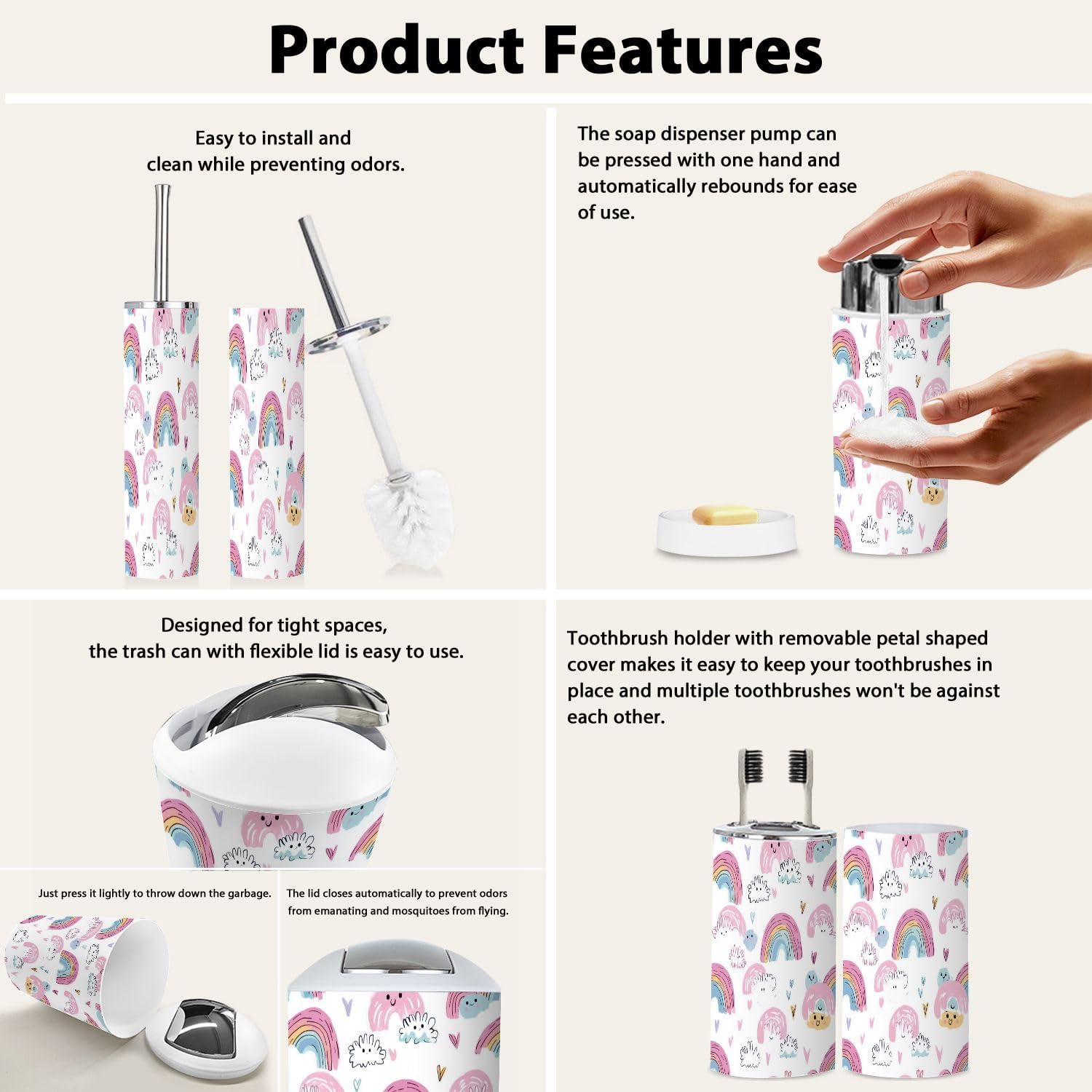 Bathroom Accessory Bohemian Set