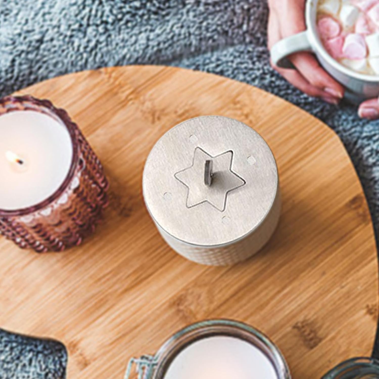 Hexagonal Star Jar Candle Lid with Wind Protection
