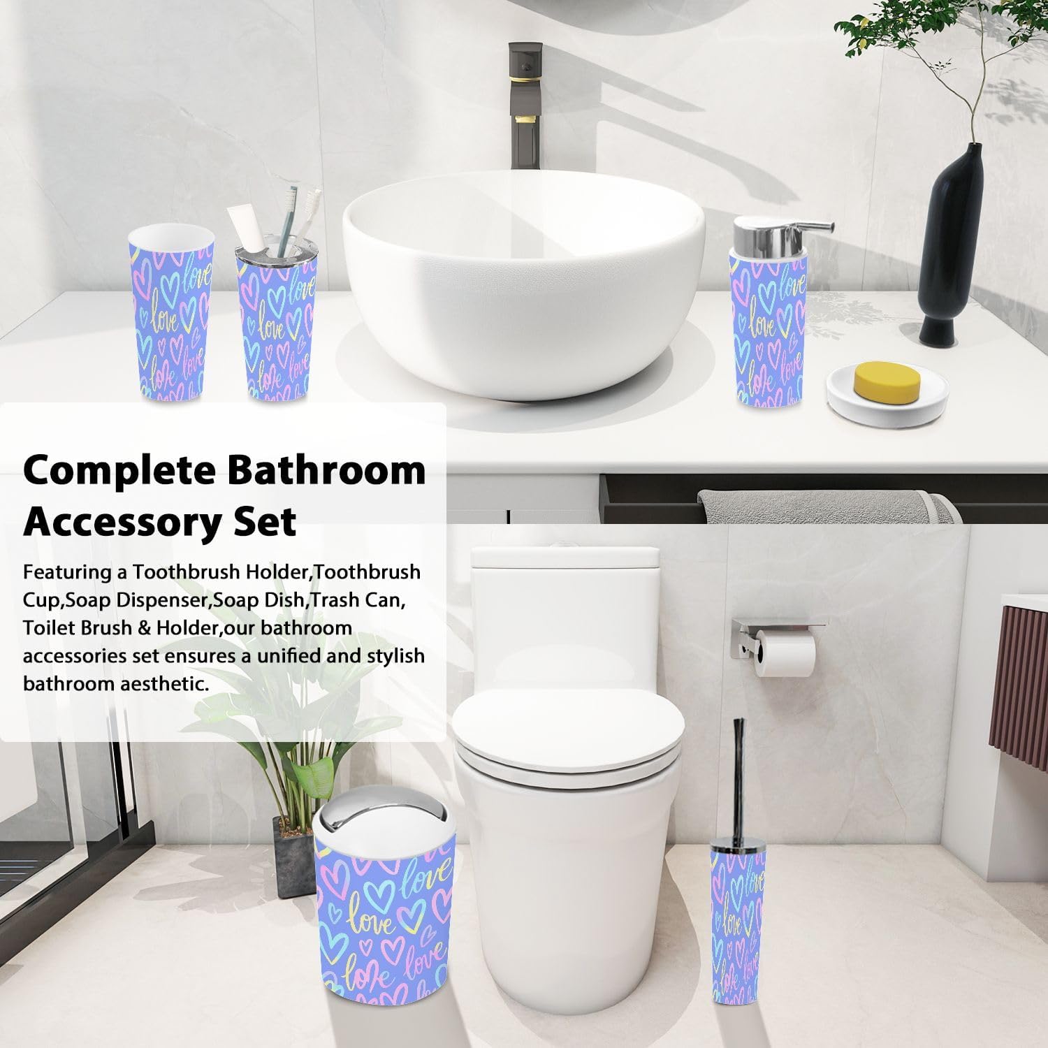 Bohemian Bathroom Set for Girls Wash Care Essentials