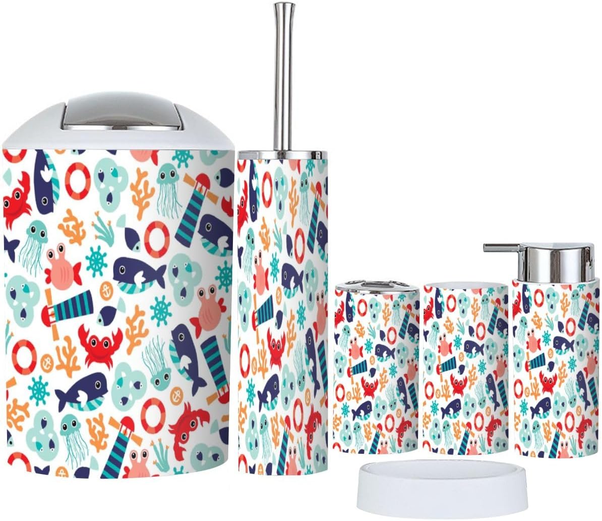 Sturdy 6-Piece Bathroom Set Durable Stylish