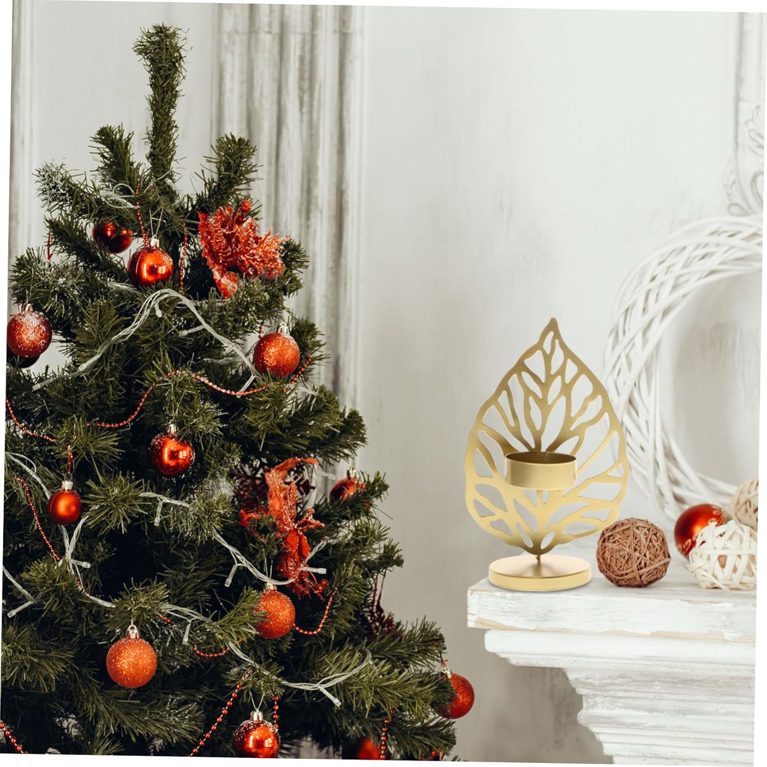 Garneck Christmas Snowflake Candle Lamp Table Decoration