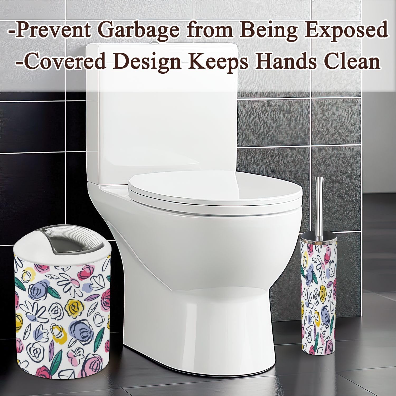 6 Piece Bathroom Accessories Set - Boho Style