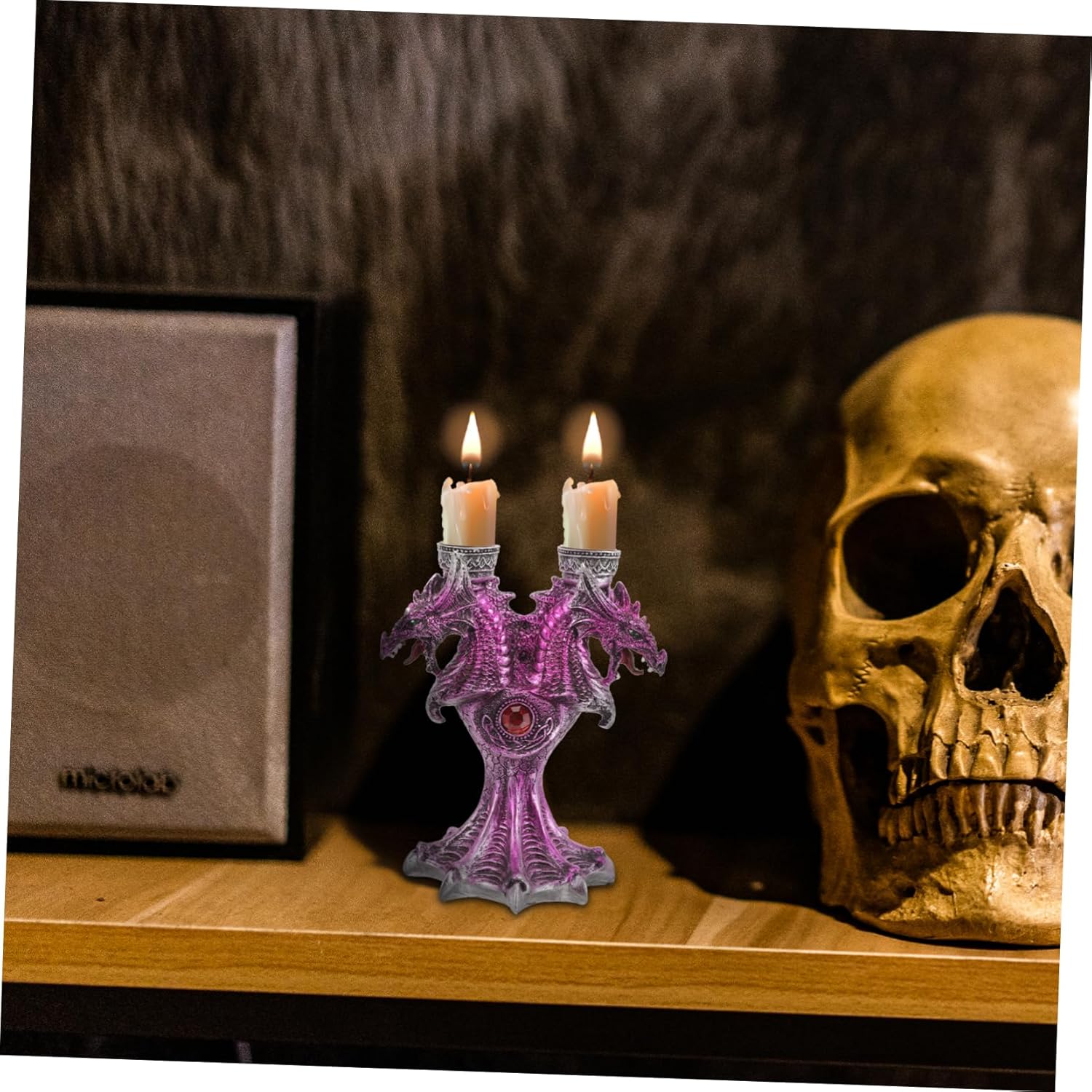 Cabilock Resin Gothic Halloween Dragon Stick Holder Candle
