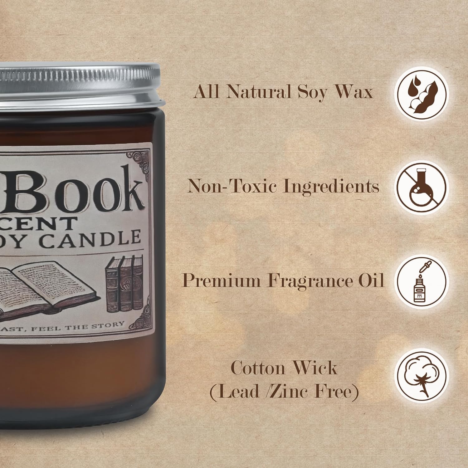 Hand-Crafted Old Book Candle - Scented Candle for Book Lovers