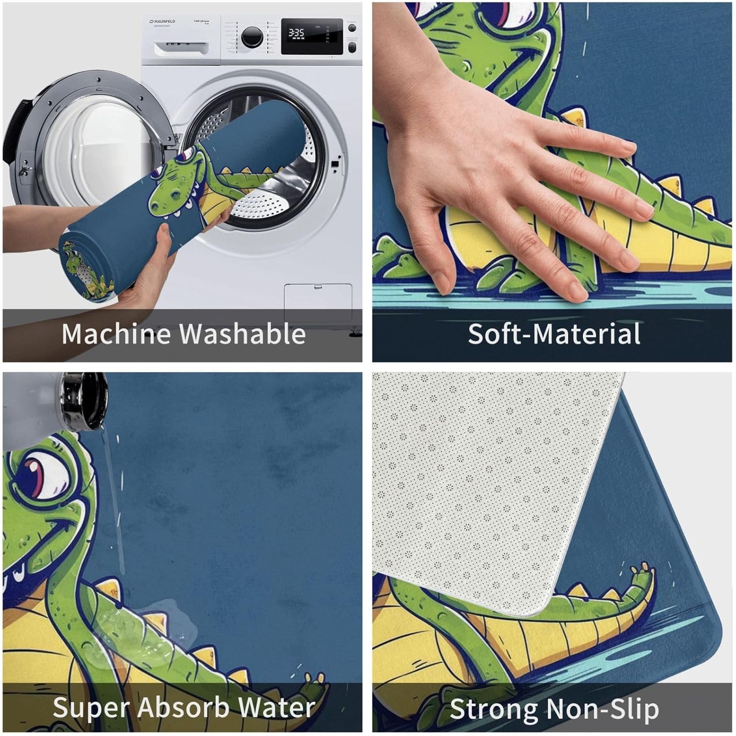 Welcome Home Mat Happy Crocodile Door Mat for Entryway