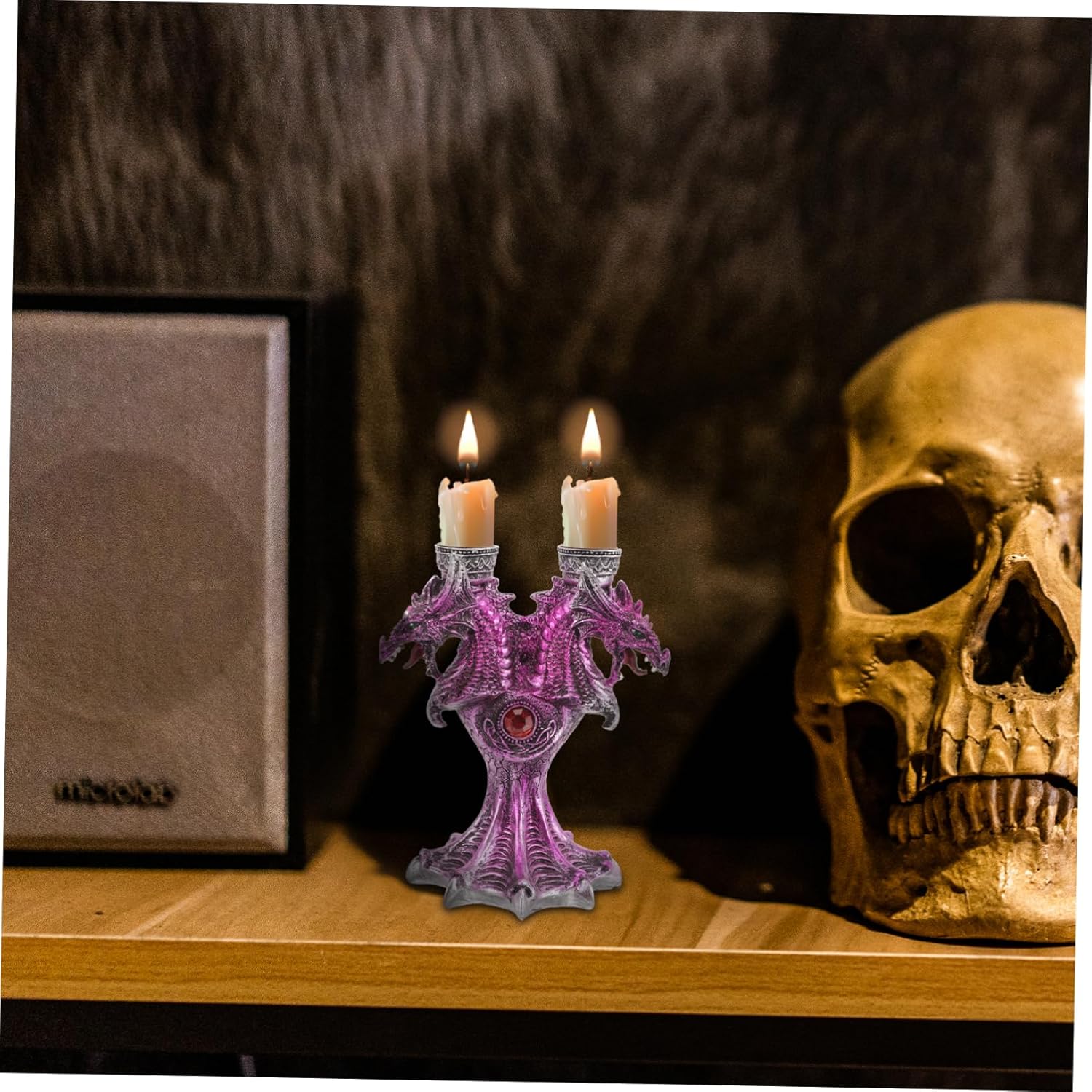 HOLIDYOYO Resin Dragon Candle Holder 1pc- Halloween Table Decor