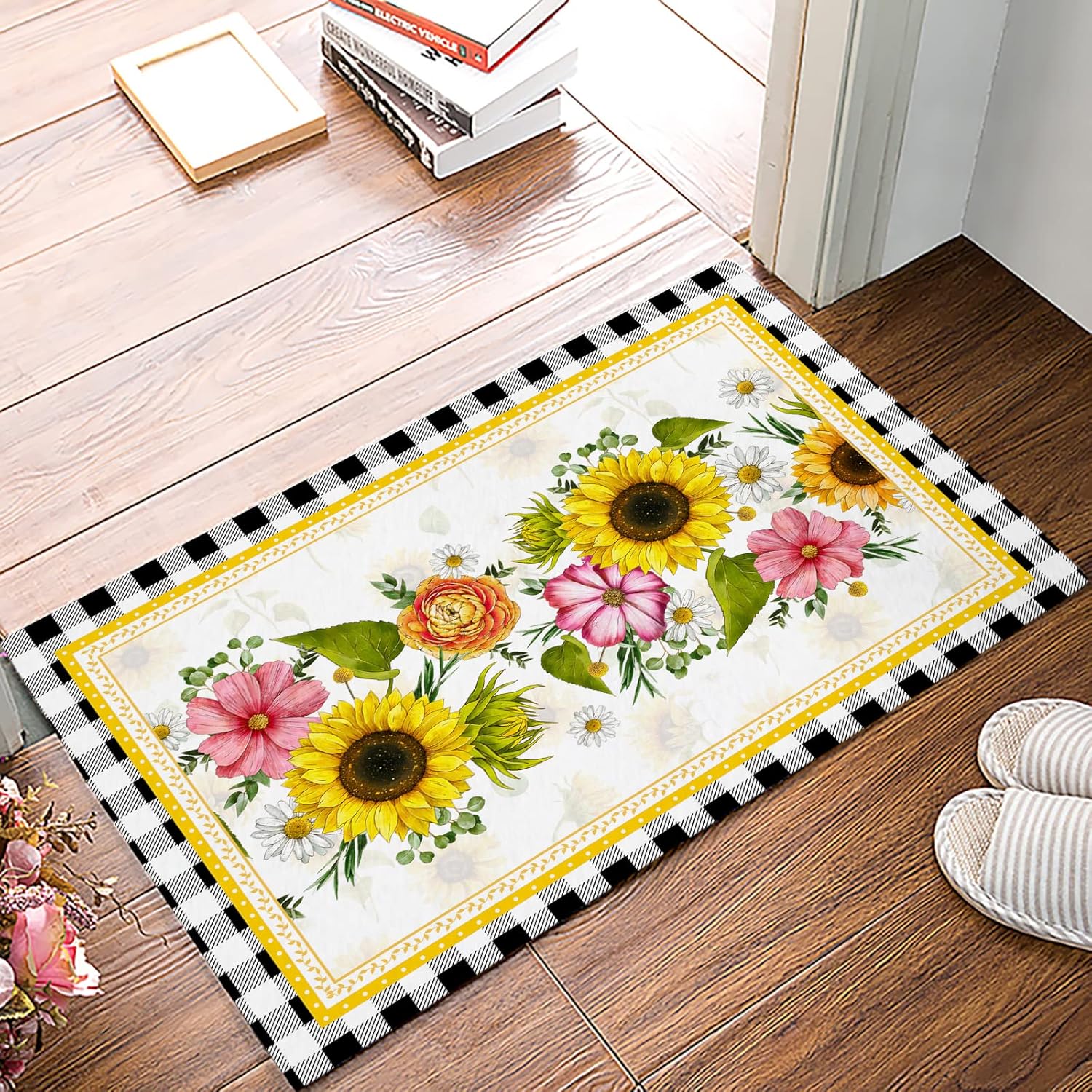 ChenRongDian Sunflower Farmhouse Bath Mat