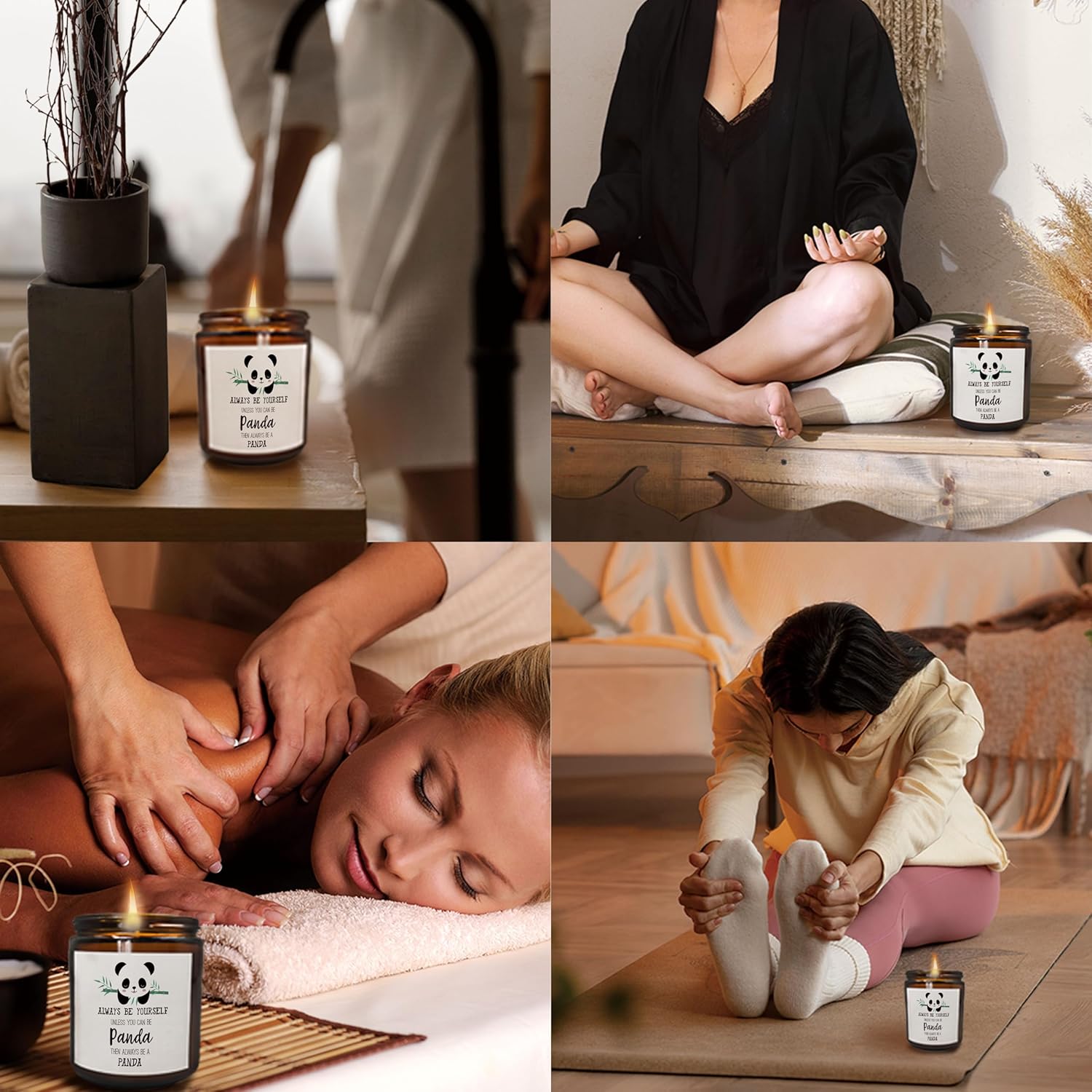 Inspirational Panda Scented Jar Candles for Women