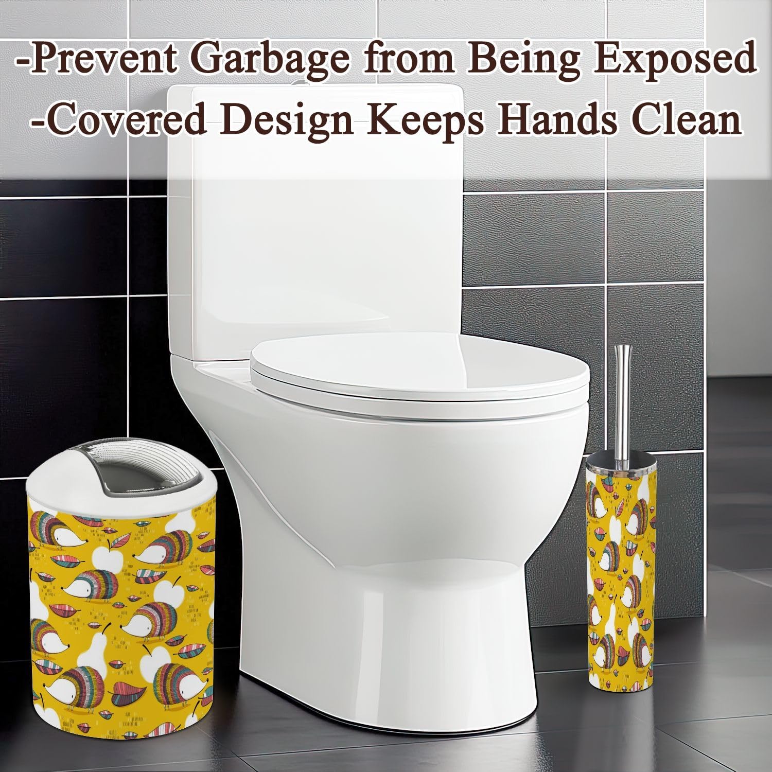 Hedgehog Bathroom Accessories Set 6 Pcs Decor