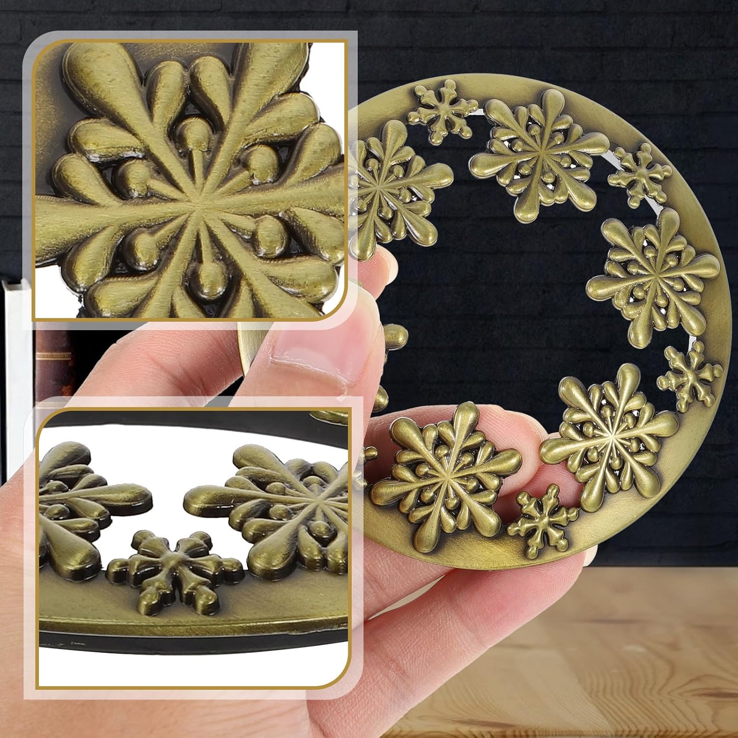 Healeved Snowflake Metal Candle Toppers
