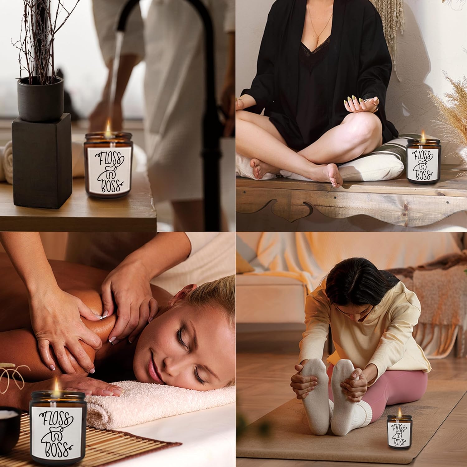 Mancengzi Scented Soy Wax Jar Candles
