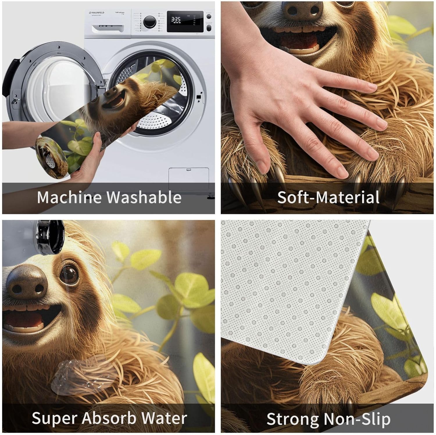 Welcome Home to the Sloth Front Door Mat 236 x 157 in