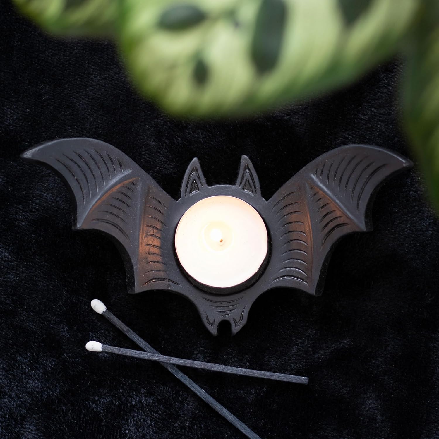 Gothic Bat Tealight Candle Holder - Halloween Decor
