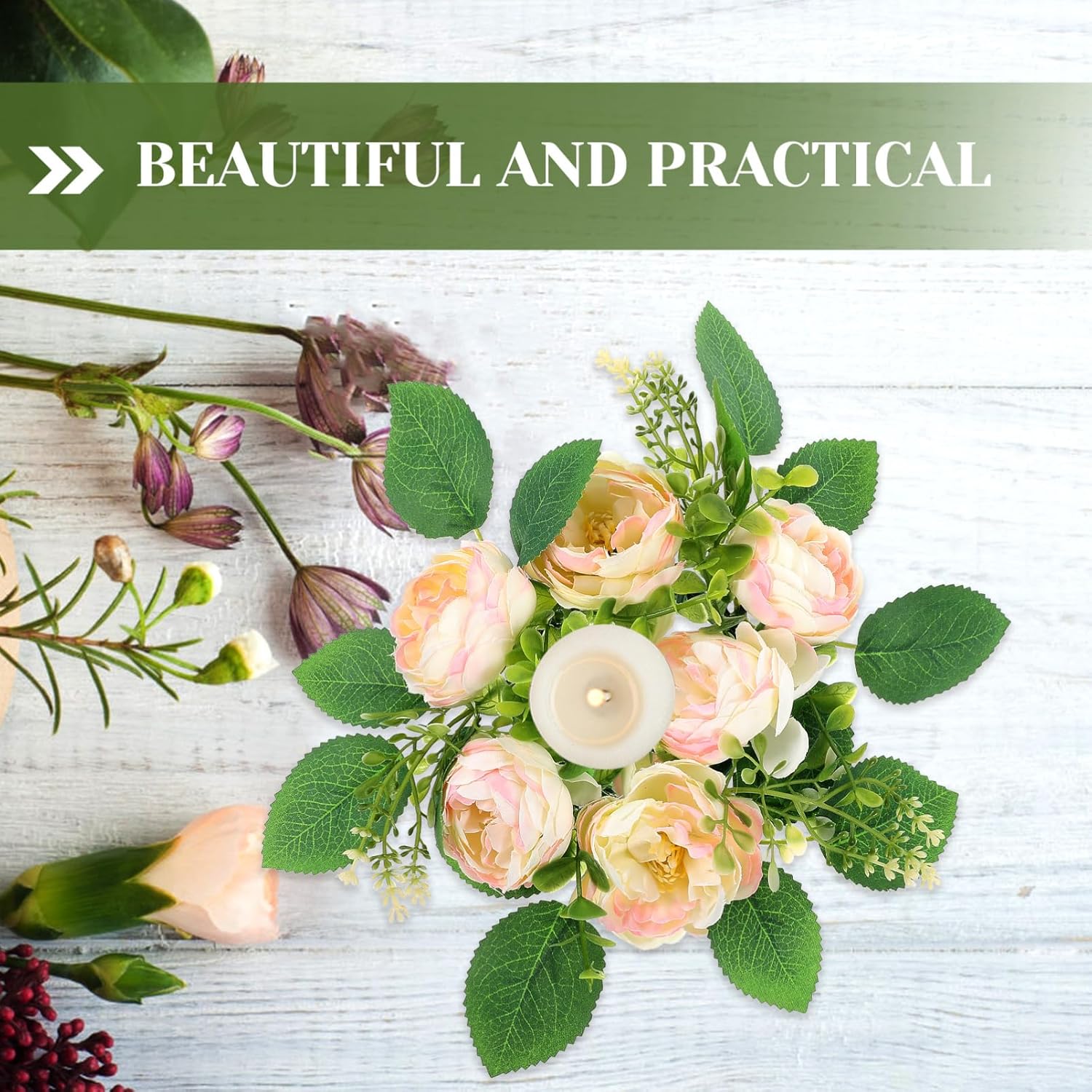 VOSAREA Wedding Candle Wreath