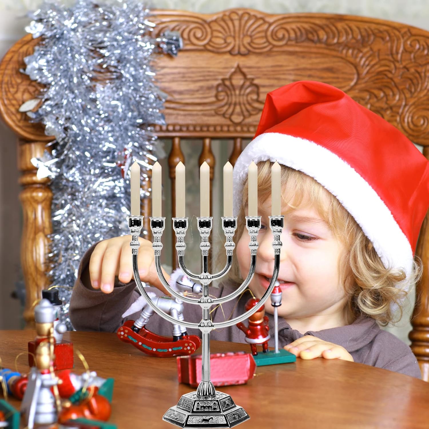 VOSAREA Vintage Seven Candle Holder Ornament