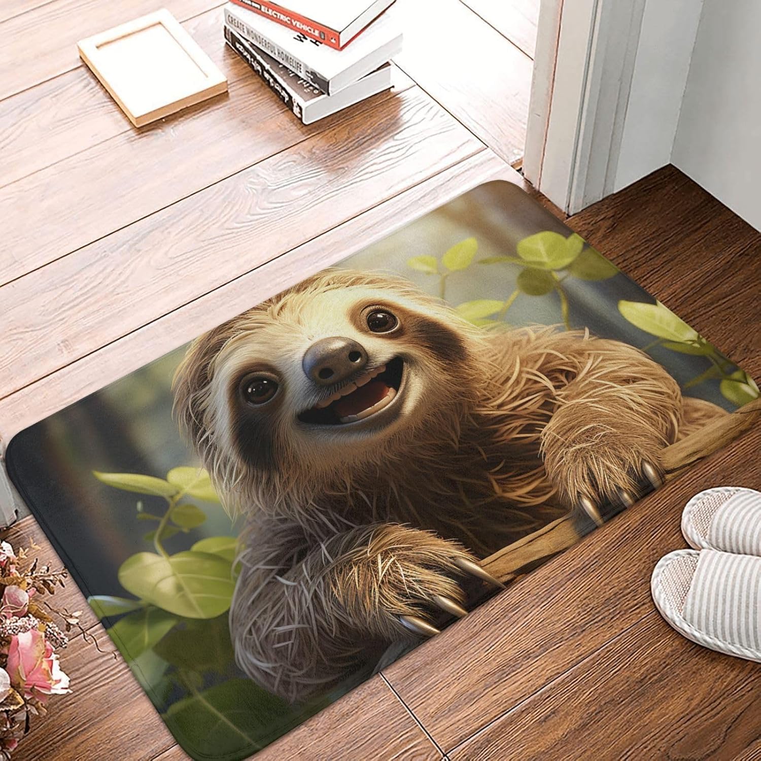 Welcome Home to the Sloth Front Door Mat 236 x 157 in
